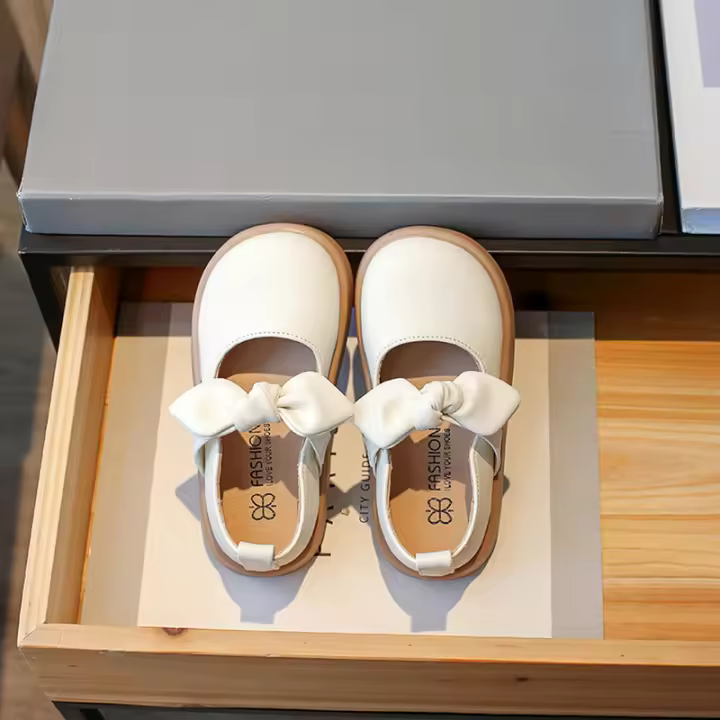 Princes sho de cuero con lazo para niña, estilo coreano, Mary Janice Pu, primavera y otoño, - 1
