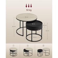 Mesas de Centro Modernas Juego de 2 Mesa Redondas auxiliares Estilo Nido - details 1