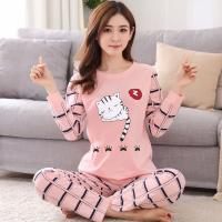 Pijama Para Mujer Estilo Casual De Dibujos Animados Niña Cuello Redondo Manga Larga Pantalones Homewear Adecuado Para Primavera Y Otoño - details 3
