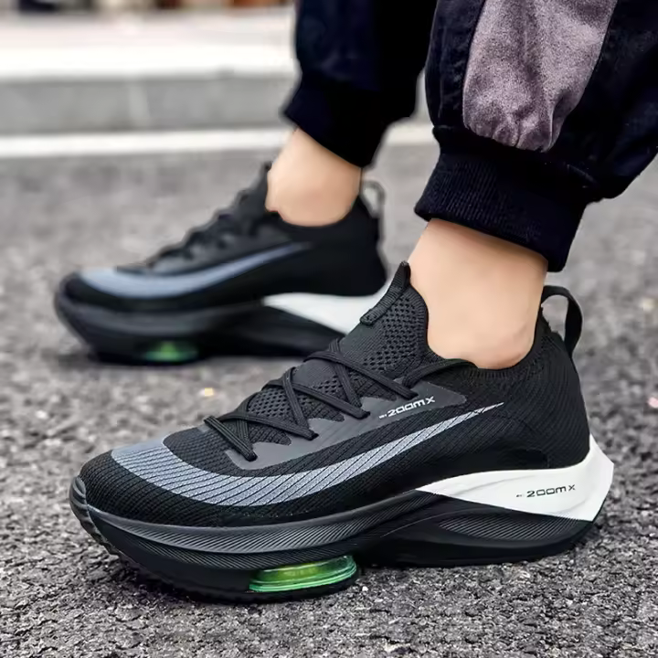 Zapatillas deportivas ultraligeras con cojín de aire para hombre, zapatos deportivos de malla transpirable, tabla de carbono - 1