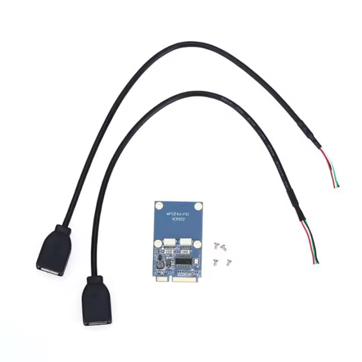 Mini adaptador PCI-E PCI Express a USB Dual, convertidor MPCIe a 5 pines, 2 puertos, USB2.0 de altura completa para tarjeta Mini/media - 1