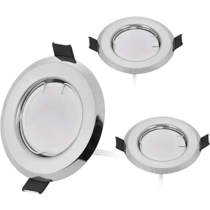 Juego de 3 focos empotrables LED ultraplanos con 3 x 5 W, bombilla regulable, 220 V - 1