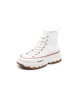 Zapatillas de Lona Plateada para Mujer Suela Gruesa, Altura de 8 cm, Estilo Deportivo Casual de Verano 2025 - details 1