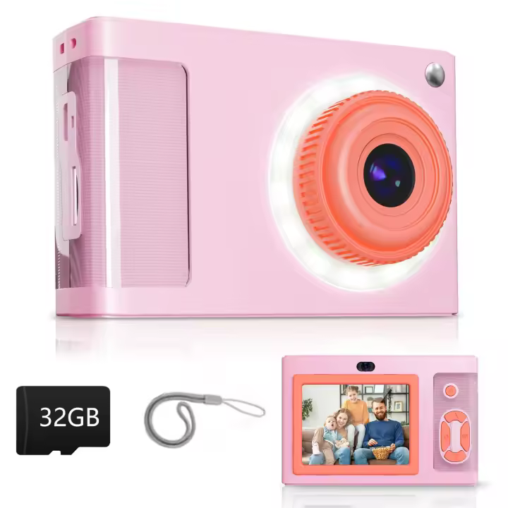 Cámara digital, cámara digital vintage 1080P para niños, cámara digital para niños con pantalla de 2,4 pulgadas con 16 luces de relleno LED, regalo de cámara digital barato para niños mayores, adolescentes, estudiantes, principiantes - 1