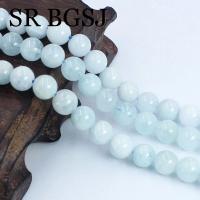 5-16mm grado AAA aguamarina pura redonda piedra azul Natural genuina fabricación de joyas piedra DIY collar cuentas espaciadoras 15" - details 7