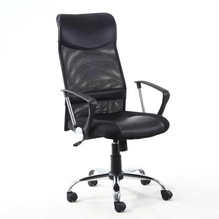 Silla de Oficina Campus Negra con Respaldo de Malla y Altura Ajustable - 1