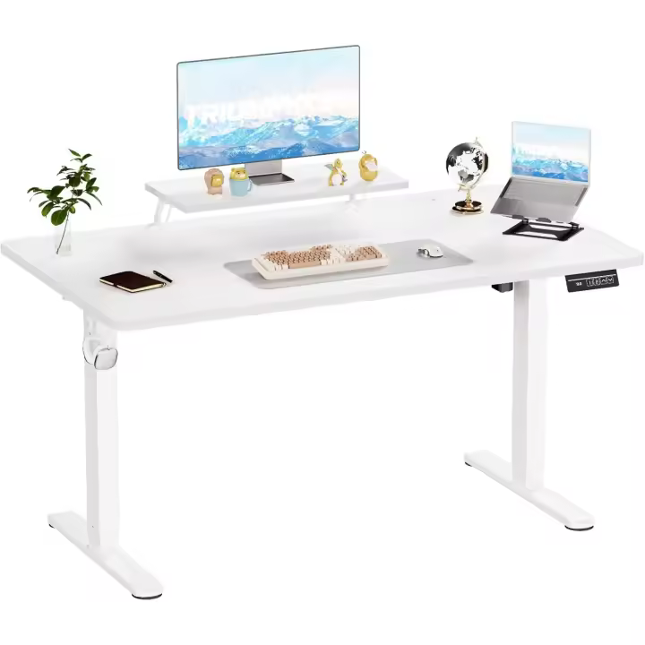 Soporte para Monitor, Escritorio Regulable en Altura con 2 Alturas de Memoria, Mesas de Ordenador, - 1