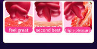 Vibradores de empuje de lengua 4 en 1 Consolador Rose Sex Toys con 10 lamiendo el clítoris y 10 modos de vibración, estimulador de clítoris del punto G, herramientas de placer para juegos de parejas femeninas - details 9