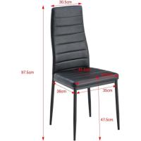 Sillas de Comedor Modernas, Asiento Grueso Acolchado, Respaldo Juego Sillas de Cocina (Negro) - details 2