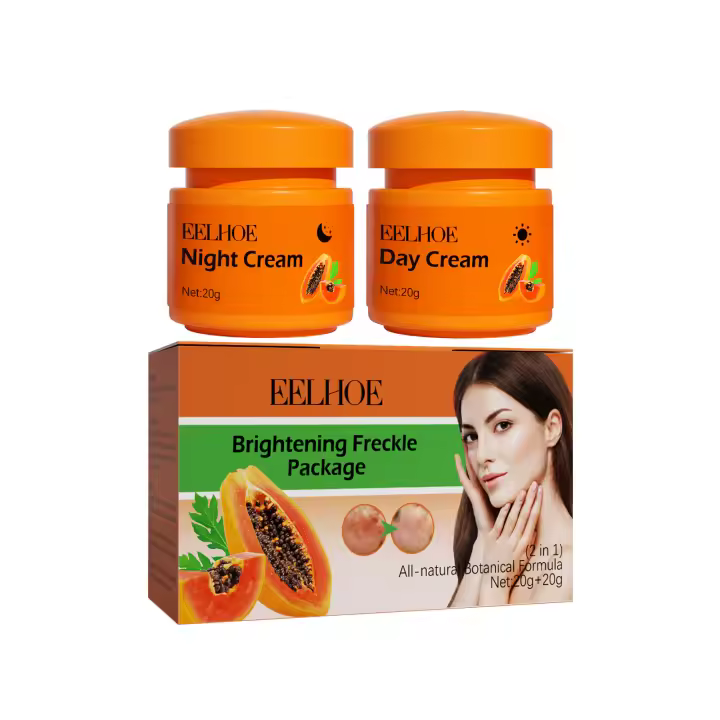 Crema facial blanqueadora de pecas, Corrector de manchas solares de día y noche de Papaya, pigmento que se desvanece, ilumina el tono de la piel, blanquea las imperfecciones, nutritiva - 1