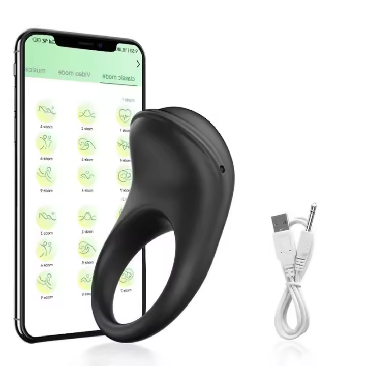Leten Anillo Vibrador de Retraso de Ejaculación para Hombres Control APP Masajeador de Testículos - 1