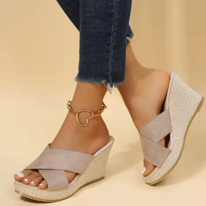 Zapatillas de tacón de cuña de verano para mujer - 1