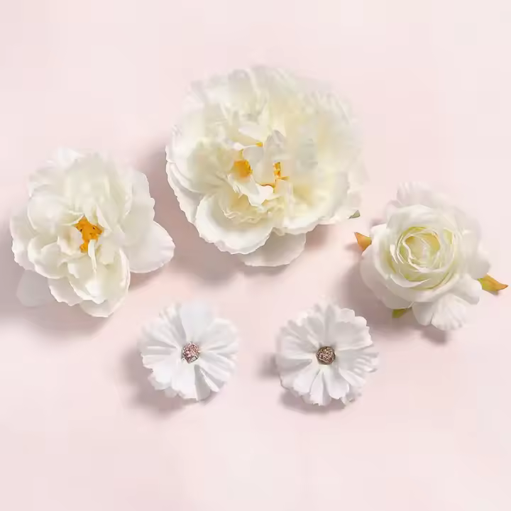 Cabeza de flores artificiales de rosas mezcladas, flores falsas para decoración del hogar, decoración de boda, manualidades, regalos, adorno, accesorios de guirnalda - 1