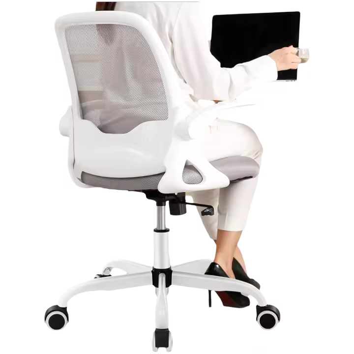 Silla de Oficina, Silla de Escritorio ergonómica, Silla de computadora de Malla Transpirable, cómoda Silla giratoria con reposabrazos abatibles y Altura Ajustable - 1