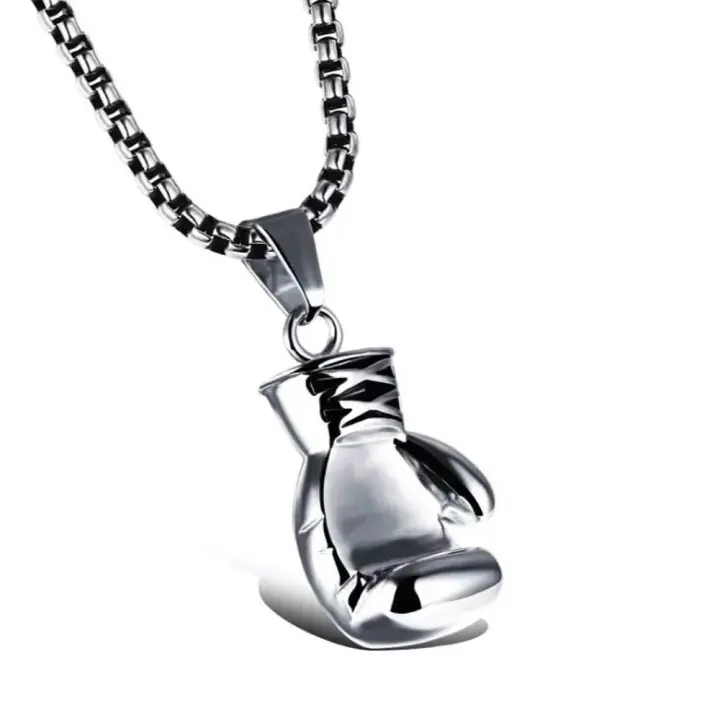 Collar con colgante de guante de boxeo de estilo coreano para hombres, cadena de suéter de personalidad Punk Hip Hop, joyería de moda, regalo de cumpleaños - 1