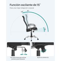 Silla ergonómica para Sala de Reuniones, Asiento Giratorio, Asiento Acolchado, Regulable en Altura e inclinable, Capacidad de Carga 120 kg, Negro - details 4