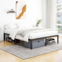 Cama con Plataforma de Metal, Marco de Cama de 140 x 200 cm, Cama de Metal con somier de láminas de Metal, Moderna Cama de Metal para Adultos, niños, Adolescentes, fácil Montaje - details 0
