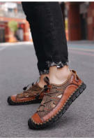 Sandalias de cuero para hombre, calzado deportivo ligero, antideslizante, transpirable, para playa y exteriores, Verano - details 9