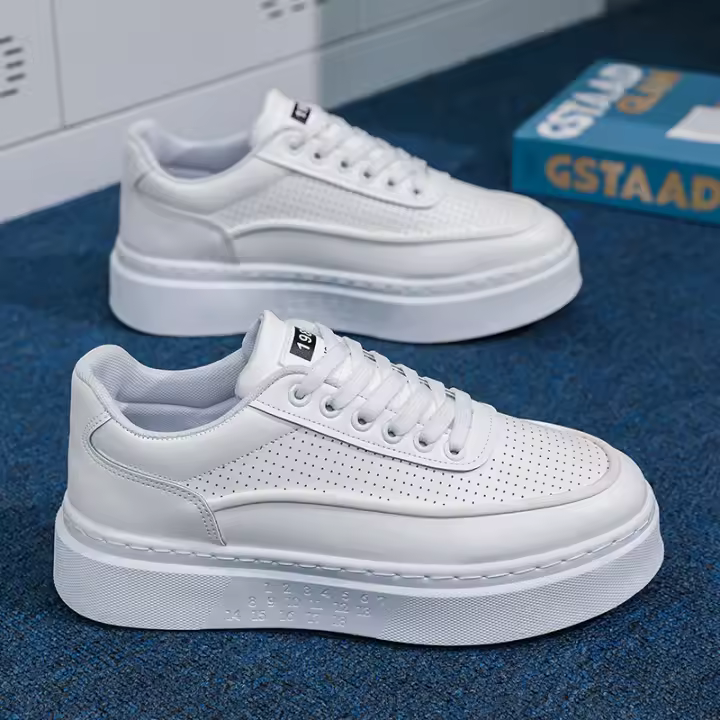 Zapatos blancos gruesos para uso diario, calzado informal del Joker, estilo de negocios, ligeros, de lujo, color negro, novedad de 2025 - 1