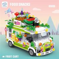 Food Ice Cream Building Blocks Truck Burger truck Bricks Mini Creative Model Puzzle Assembly Educational Toys for Girls Gifts - details 13