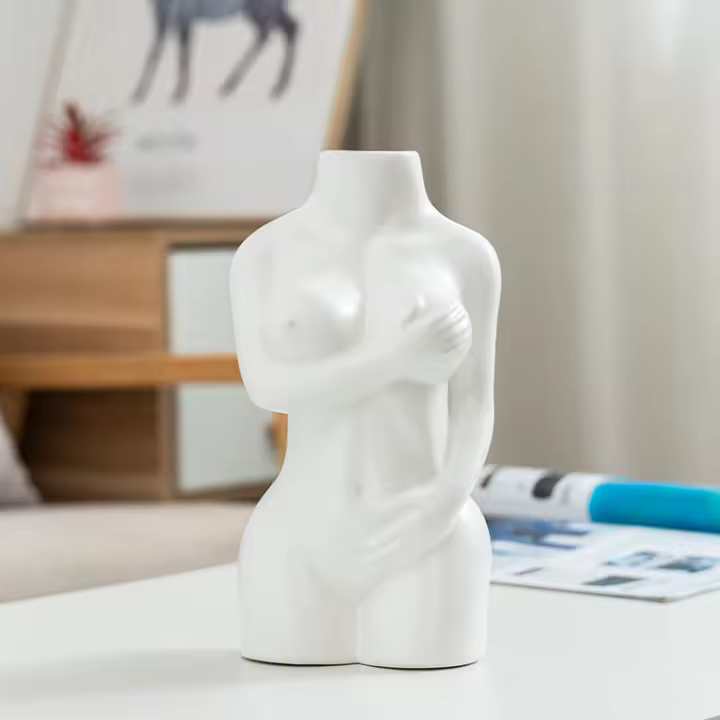 Jarrones de artesanía de cerámica con forma de cuerpo, adornos decorativos, creatividad artística, estilo nórdico, ins - 1