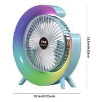 Xiaomi-ventilador portátil recargable por USB, dispositivo eléctrico con LED, 7 colores, 180 ° , ajustable, 3 velocidades, para verano - details 13