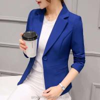Traje de oficina para mujer, cárdigan de punto de manga larga con un solo botón, abrigo de Color sólido, novedad de 2024 - details 5