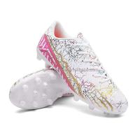 Tacos de fútbol descalzos de cuero genuino, plantilla de TPU de malla superior personalizable, tallas estadounidenses al por mayor para invierno y primavera, nuevo diseño 2024 - details 2
