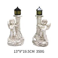 Lámpara Solar Ángel de Columnas Romanas Escultura Única para Jardín, Patio, Decoración del Hogar - details 4