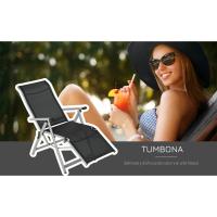 Outsunny Tumbona Plegable de Jardín Sillón Ajustable en 10 Posiciones con Respaldo Alto y