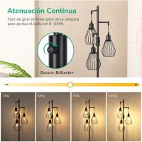Lámpara de Pie LED Regulable Lámpara de Pie Vintage de 3 Luces con Bombillas E27 - details 17