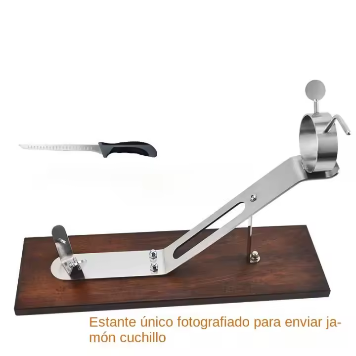 Estante de jamón dedicado Acero inoxidable304Accesorios de madera maciza importtada Zócalo vino Show Stand - 1