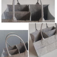 Cesta de almacenamiento de fieltro para pañales de bebé, organizador portátil de gran capacidad, bolso multifunción para mamá - details 1