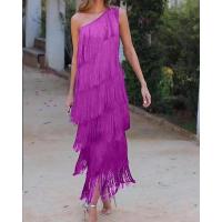 Vestidos asimétricos con flecos en los hombros, moda entre las mujeres. - details 10