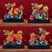 Mini escultura de Animal Feng Shui Retro chino de resina, regalo de mascota dragón de Año Nuevo 2024 - details 2