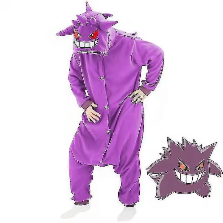 Disfraz de Gengar, pijama de cuerpo completo, Halloween, Navidad, Kigurumi de una pieza para hombres y mujeres A ZX - 1