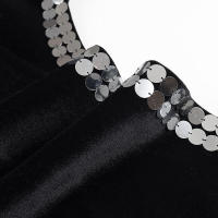 Nueva moda mujer Sexy vestido largo ajustado con abertura calada Club fiesta Maxi mujer Vintage negro Veet vestidos - details 6