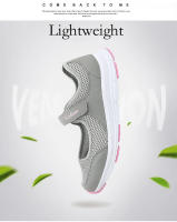 Zapatos informales de verano para mujer, zapatillas portátiles suaves, zapatos para caminar, suelas planas para mujer, zapatos blancos transpirables sin cordones - details 4