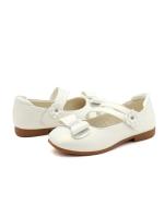 Zapatos de cuero para niñas, zapatillas planas de princesa con pajarita, zapatos de flores para niñas, zapatos planos informales para niños, zapatos de tacón bajo para baile y boda, suaves - details 10