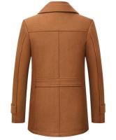Chaqueta de lana informal de negocios ajustada con un solo pecho de color sólido de invierno cortavientos de mezcla chaqueta cortavientos de lana para hombre chaqueta para hombre abrigo - details 10