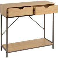 Consola con 2 cajones de Metal Blanco y MDF de 80x30x75 cm - details 24