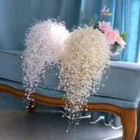 Ramo de novia hecho a mano, flor de boda, perlas completas, marfil y blanco, 100% - details 14
