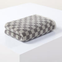 Toalla facial de algodón puro absorbente, gruesa, suave y cómoda, tablero de ajedrez, 34x75cm - details 7