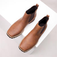 Botas de vaquero occidentales bordadas vintage Botas Chelsea de tacón cuadrado con parte superior baja - details 4