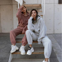 Conjunto de ropa deportiva para mujer, y pantalones Sudadera con capucha, chándal de gran tamaño, otoño - details 3