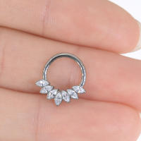 Piercing de hélice de titanio G23, pendientes de circonita con bola, tabique nasal, anillo de pezón, Concha, cartílago, Tragus, anillos de nariz, 16G, 1 unidad - details 6