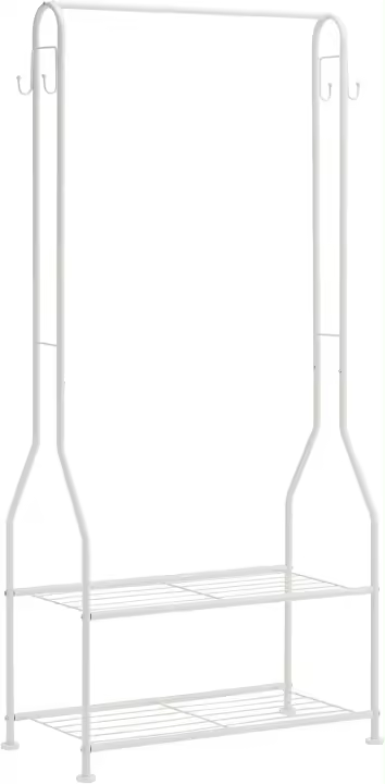 Armario con dos estantes inferiores, blanco, 75 x 36,5 x 150 cm (L x W x H) - 1