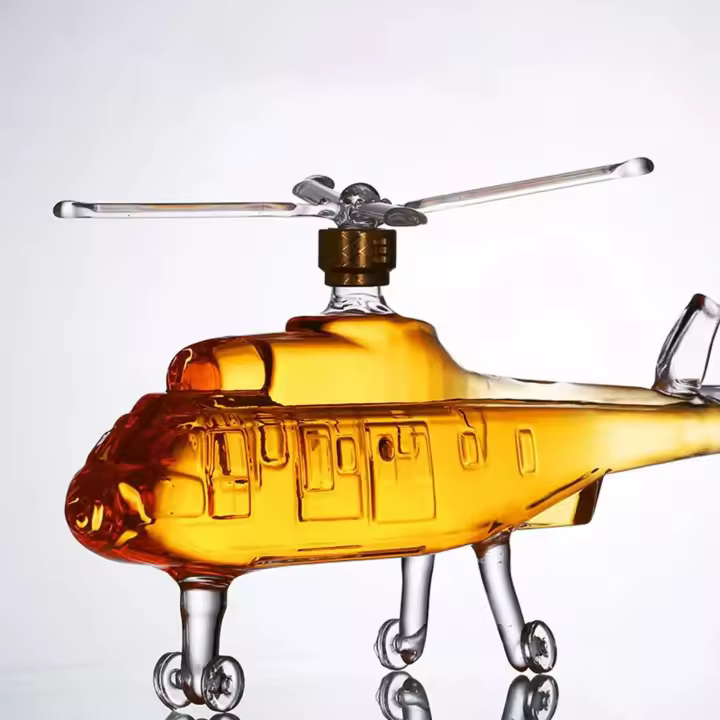 Botella de whisky, herramienta de vaso de whisky Bourbon de 750 ml, forma de helicóptero de restaurante - 1