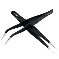 Pinzas rectas y curvadas de acero inoxidable, herramienta de extensión de pestañas, herramientas de maquillaje para pestañas postizas, 1 unidad - details 7