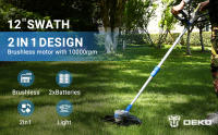 DEKO Cortacésped Inalámbrico 2 en 1 Desbrozadora 20V 30 cm Herramienta de Jardín Regulable con 2 baterías de larga duración para césped, jardines y prados. - details 0